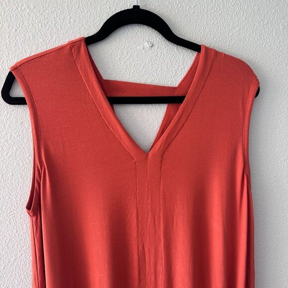 Eileen Fisher Swing Midi] Dress V-Neck Tank Women's Size MEDIUM - Picture 2 of 6